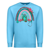 Ocean Blue nurse life spring stethoscope heart rainbow Premium Sweatshirt - BarkalooDesign
