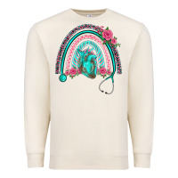 Sandshell nurse life spring stethoscope heart rainbow Premium Sweatshirt - BarkalooDesign