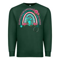 Sports Green nurse life spring stethoscope heart rainbow Premium Sweatshirt - BarkalooDesign
