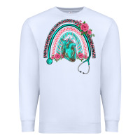 White nurse life spring stethoscope heart rainbow Premium Sweatshirt - BarkalooDesign