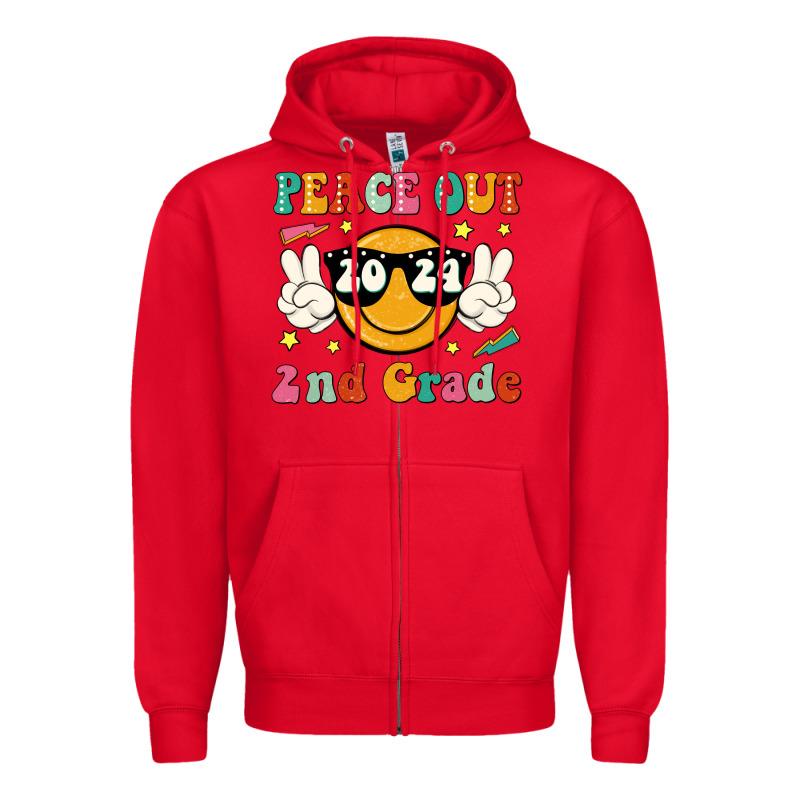 Peace Out 2024 2nd Grade Zipper Hoodie by JahusDesignShop | Teevron