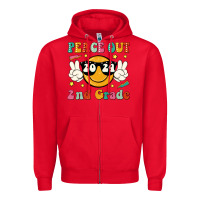 Red peace out 2024 2nd grade Zipper Hoodie - JahusDesignShop