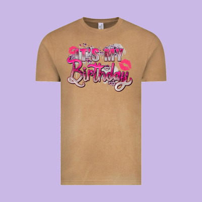 Pink It's My Birthday Vintage Tee Designed By Zillion Design Studio