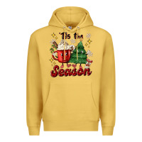 Antique Gold 'tis the season with christmas tree and hot cocoa Premium Hoodie - MaliasSmallBusiness