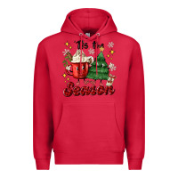 Cardinal 'tis the season with christmas tree and hot cocoa Premium Hoodie - MaliasSmallBusiness