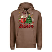 Chestnut 'tis the season with christmas tree and hot cocoa Premium Hoodie - MaliasSmallBusiness