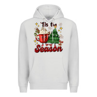 Dove Grey 'tis the season with christmas tree and hot cocoa Premium Hoodie - MaliasSmallBusiness