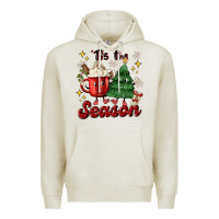 Oatmeal Heather 'tis the season with christmas tree and hot cocoa Premium Hoodie - MaliasSmallBusiness