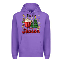 Purple 'tis the season with christmas tree and hot cocoa Premium Hoodie - MaliasSmallBusiness