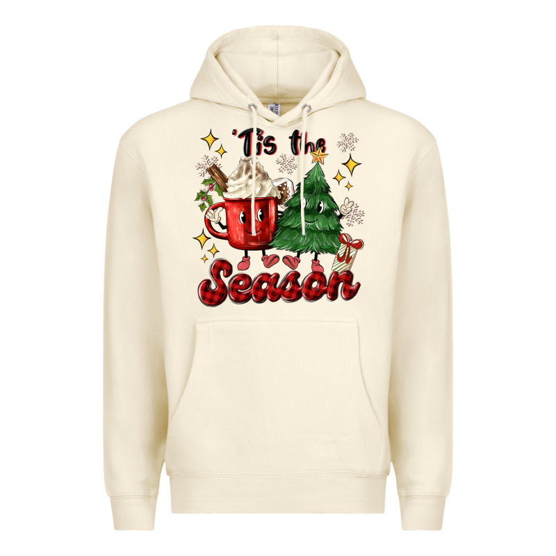 'tis The Season With Christmas Tree And Hot Cocoa Premium Hoodie by MaliasSmallBusiness | Teevron