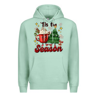 Seafoam 'tis the season with christmas tree and hot cocoa Premium Hoodie - MaliasSmallBusiness