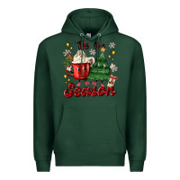 Sports Green 'tis the season with christmas tree and hot cocoa Premium Hoodie - MaliasSmallBusiness