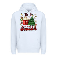 White 'tis the season with christmas tree and hot cocoa Premium Hoodie - MaliasSmallBusiness