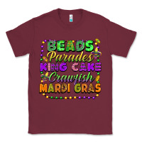 Burgundy beads parades king cake crawfish mardi gras Classic Tee - FaDigitalArtStudio