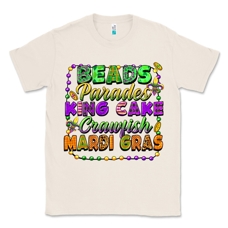Beads Parades King Cake Crawfish Mardi Gras Classic Tee by FaDigitalArtStudio | Teevron