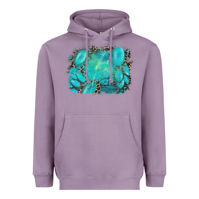 Turquoise Leopard Background Heavyweight Hoodie by AdoDesignShop | Teevron