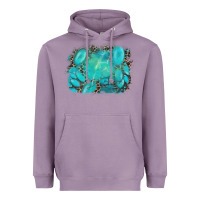 Lavender turquoise leopard background Heavyweight Hoodie - AdoDesignShop