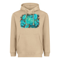 Mushroom turquoise leopard background Heavyweight Hoodie - AdoDesignShop