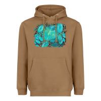 Toasted Coconut turquoise leopard background Heavyweight Hoodie - AdoDesignShop
