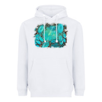 White turquoise leopard background Heavyweight Hoodie - AdoDesignShop