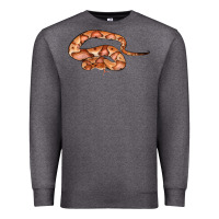 Charcoal Heather Copperhead Snake Illustrations Premium Sweatshirt - LillyAllenDesigns