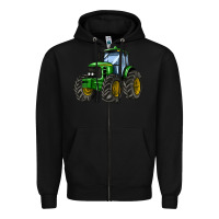 Black farm tractor Zipper Hoodie - AdoDesignShop