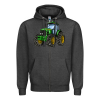 Charcoal Heather farm tractor Zipper Hoodie - AdoDesignShop