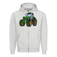 Dove Grey farm tractor Zipper Hoodie - AdoDesignShop