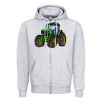 Heather Grey farm tractor Zipper Hoodie - AdoDesignShop