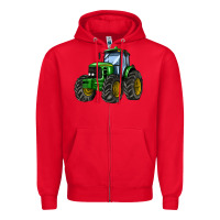 Red farm tractor Zipper Hoodie - AdoDesignShop