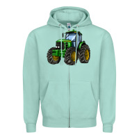 Seafoam farm tractor Zipper Hoodie - AdoDesignShop