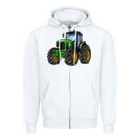 White farm tractor Zipper Hoodie - AdoDesignShop