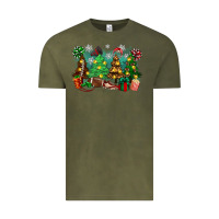 Vintage Olive christmas trees with football Vintage Tee - Zillion Design Studio