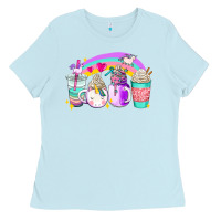 Baby Blue unicorn coffee cups Ladies Tee - AdoDesignShop