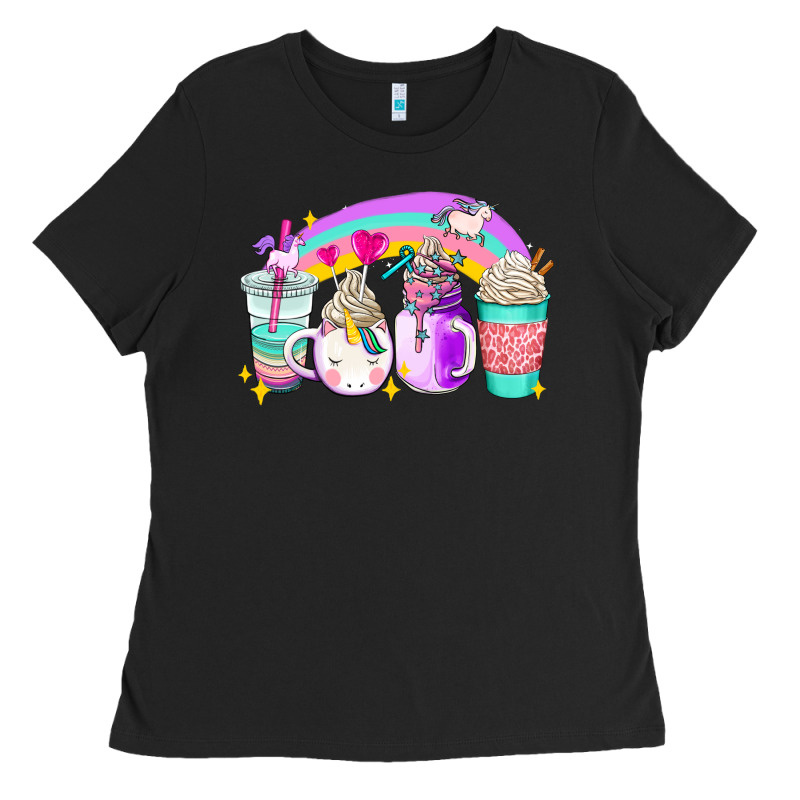 Unicorn Coffee Cups Ladies Tee by AdoDesignShop | Teevron