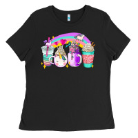 Black unicorn coffee cups Ladies Tee - AdoDesignShop
