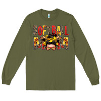 Army Green softball mom messy bun Long Sleeve Tee - Zillion Design Studio