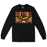 Black softball mom messy bun Long Sleeve Tee - Zillion Design Studio
