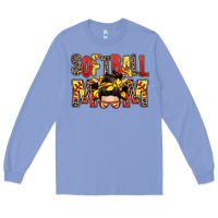Colony Blue softball mom messy bun Long Sleeve Tee - Zillion Design Studio