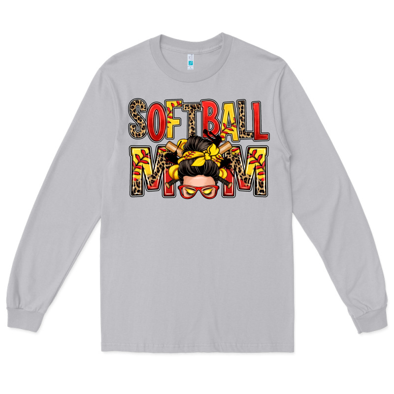 Softball Mom Messy Bun Long Sleeve Tee by Zillion Design Studio | Teevron