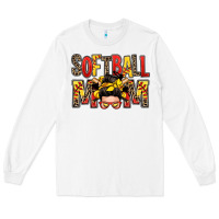 White softball mom messy bun Long Sleeve Tee - Zillion Design Studio