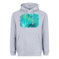 Heather Grey turquoise background Heavyweight Hoodie - AdoDesignShop
