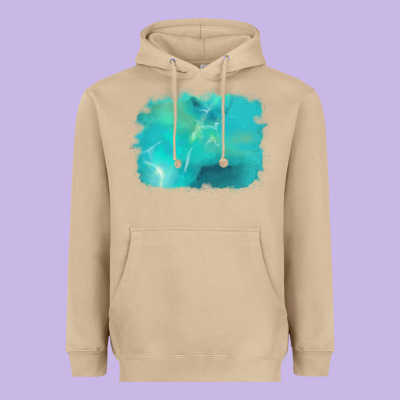 Turquoise Background Heavyweight Hoodie Designed By Adodesignshop