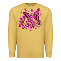 Antique Gold hope breast cancer butterfly Premium Sweatshirt - Jasminsmagicworld