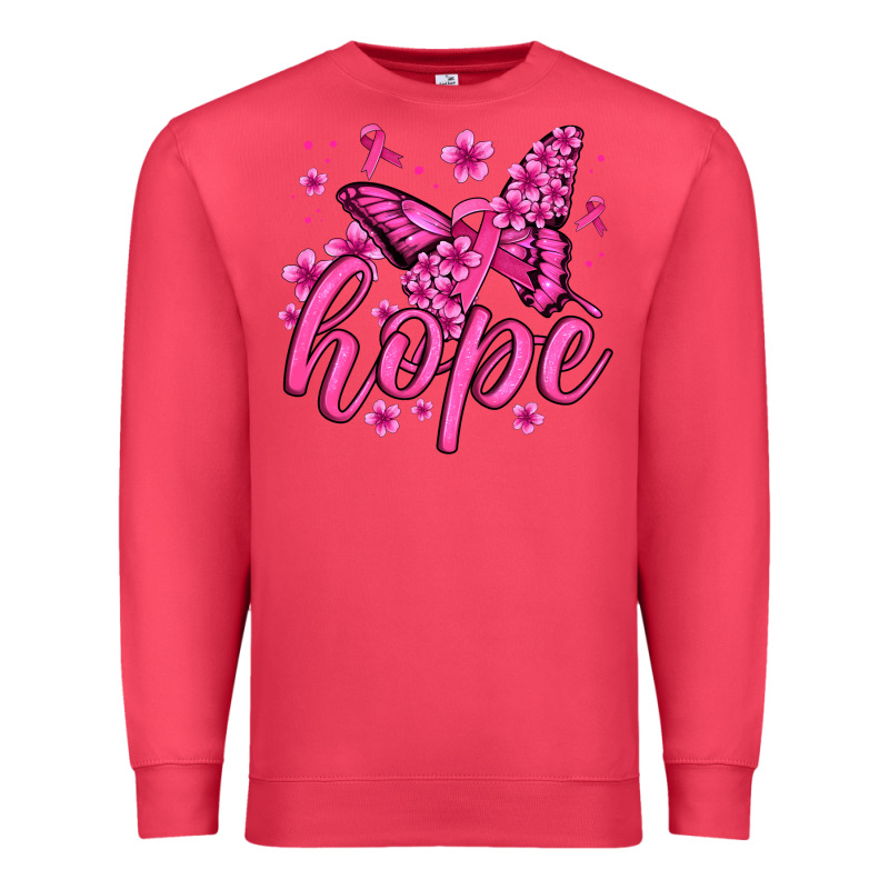 Hope Breast Cancer Butterfly Premium Sweatshirt by Jasminsmagicworld | Teevron