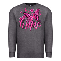 Charcoal Heather hope breast cancer butterfly Premium Sweatshirt - Jasminsmagicworld