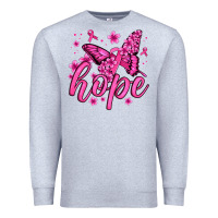 Heather Grey hope breast cancer butterfly Premium Sweatshirt - Jasminsmagicworld