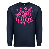 Navy hope breast cancer butterfly Premium Sweatshirt - Jasminsmagicworld