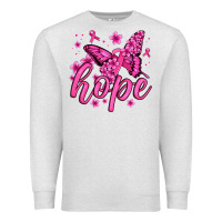 Oatmeal Heather hope breast cancer butterfly Premium Sweatshirt - Jasminsmagicworld