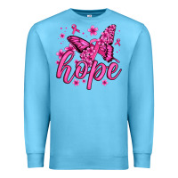 Ocean Blue hope breast cancer butterfly Premium Sweatshirt - Jasminsmagicworld